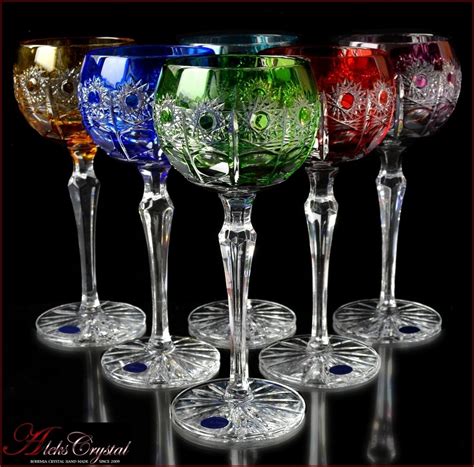 czechoslovakian crystal wine glasses|bohemian crystal wine glasses colored.